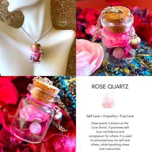 Amorthentia Love Rose quarz bottle necklace